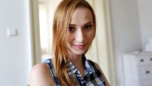 Perfect Redhead teen meets tourist in hotel