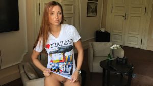 This bottomless and moody Big Ass Redhead with smooth pussy came over to fuck