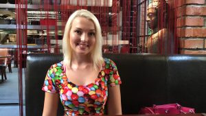 Lovita Fate dinner date in restaurant