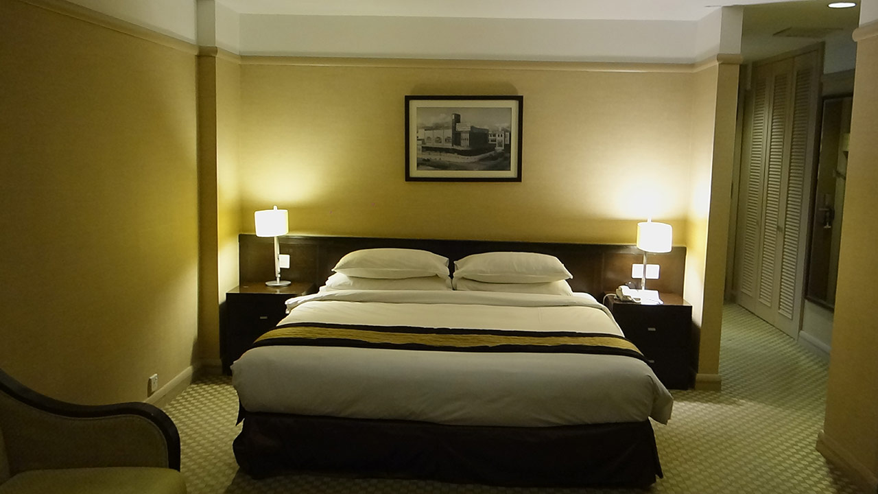 Kuala Lumpur Hotel bed upon arrival