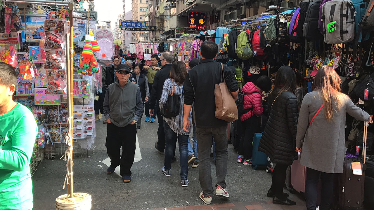 Walking around in streets of Hong Kong