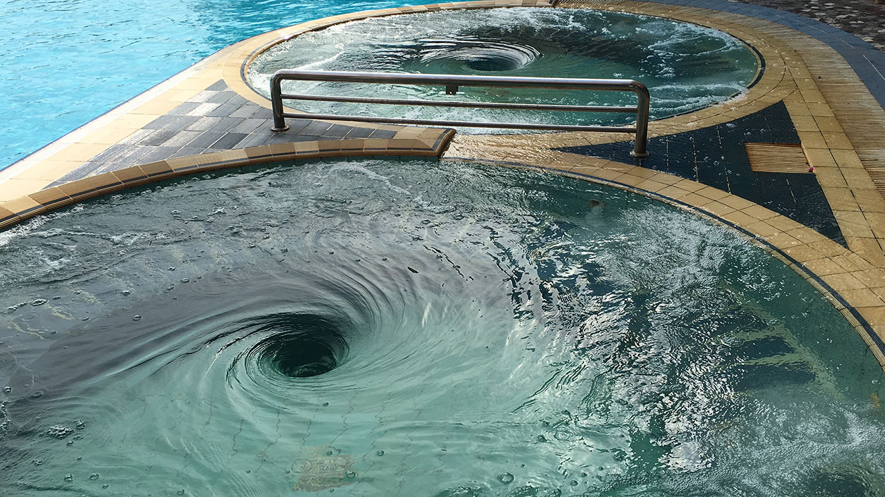 Giant Whirlpools at hotel swimming pool