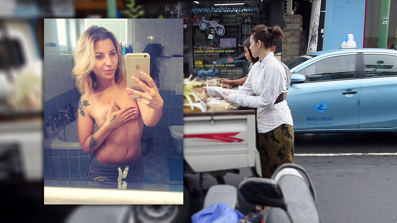 Shopping on streets of Bali and info on this blonde date with friend of a friend Kattie Hill