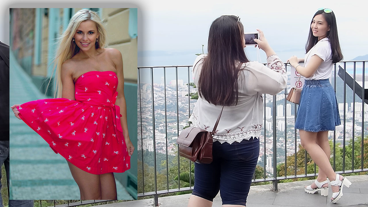 View Of girls posing for pictures at Penang Hill