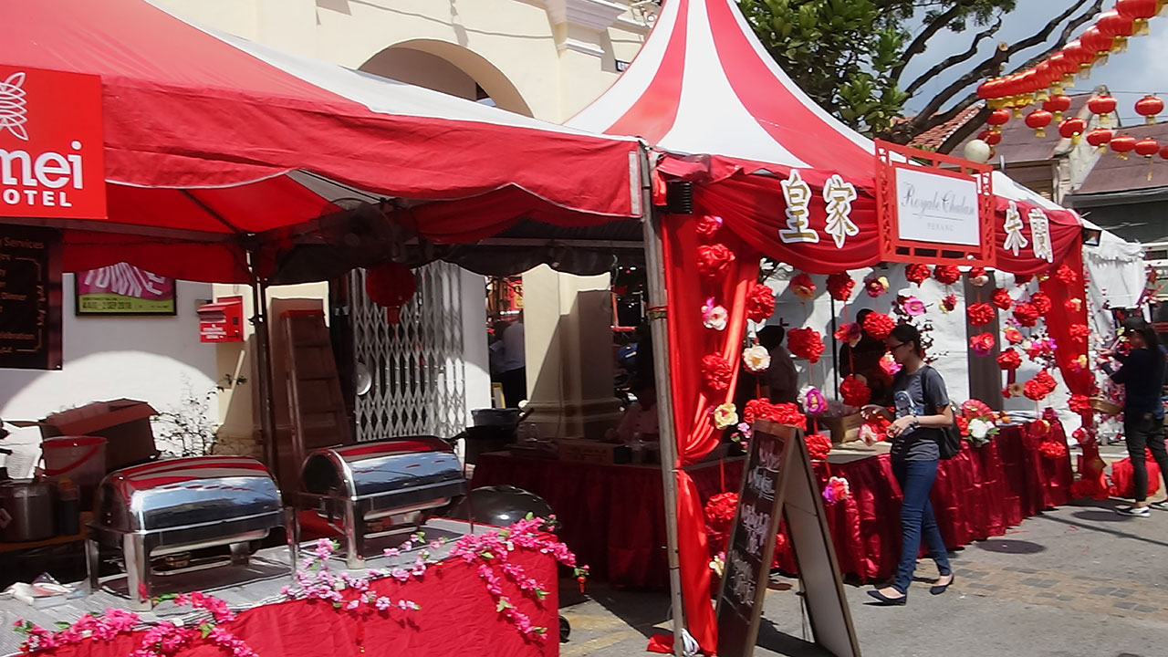 Chinese New Years Preparations in Penang streets