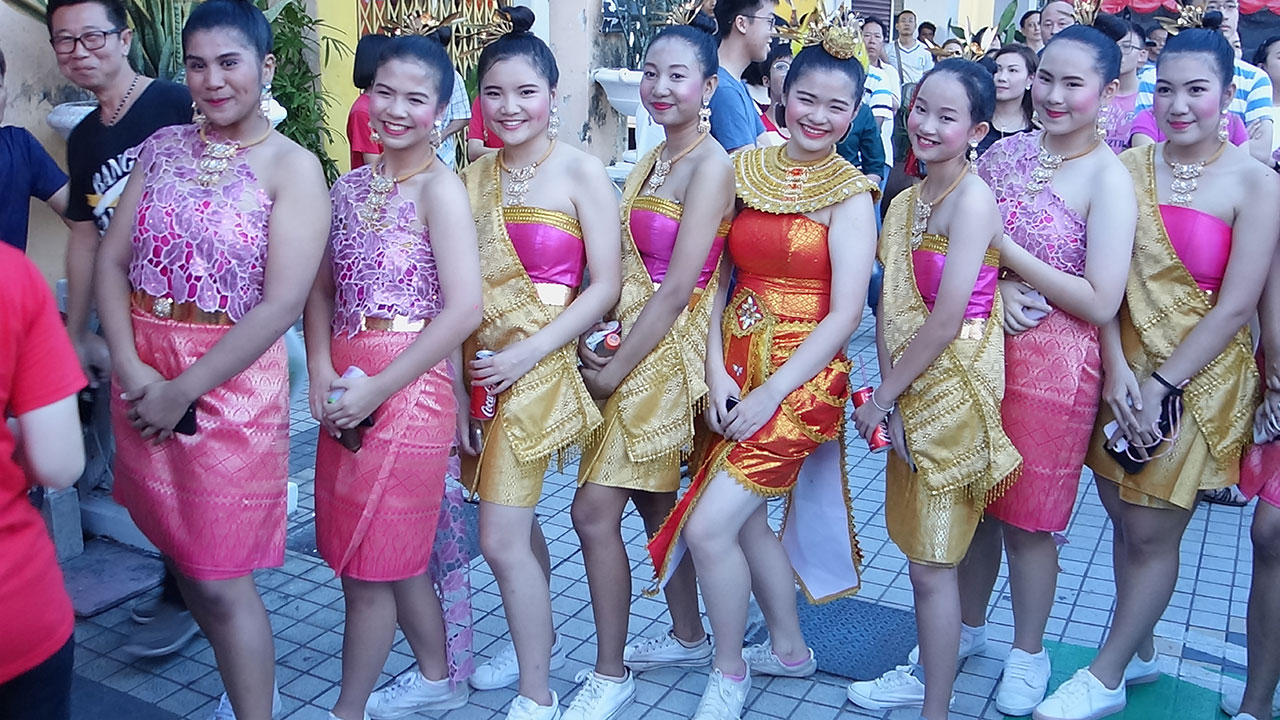 Live Shows In Penang with costune girls posing