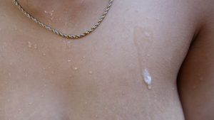 Cumshot on Soft Asian Tits