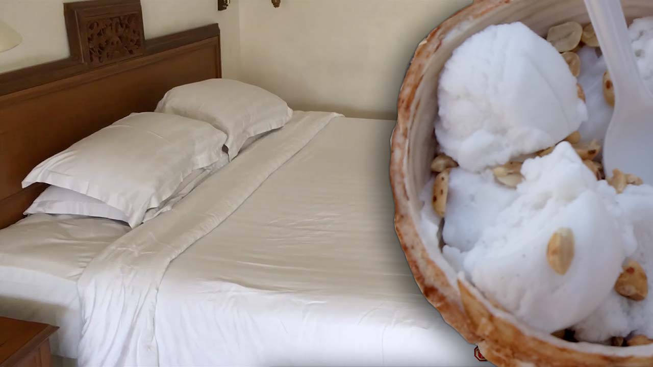 Coconut Ice Cream In Penang after checking into new hotel