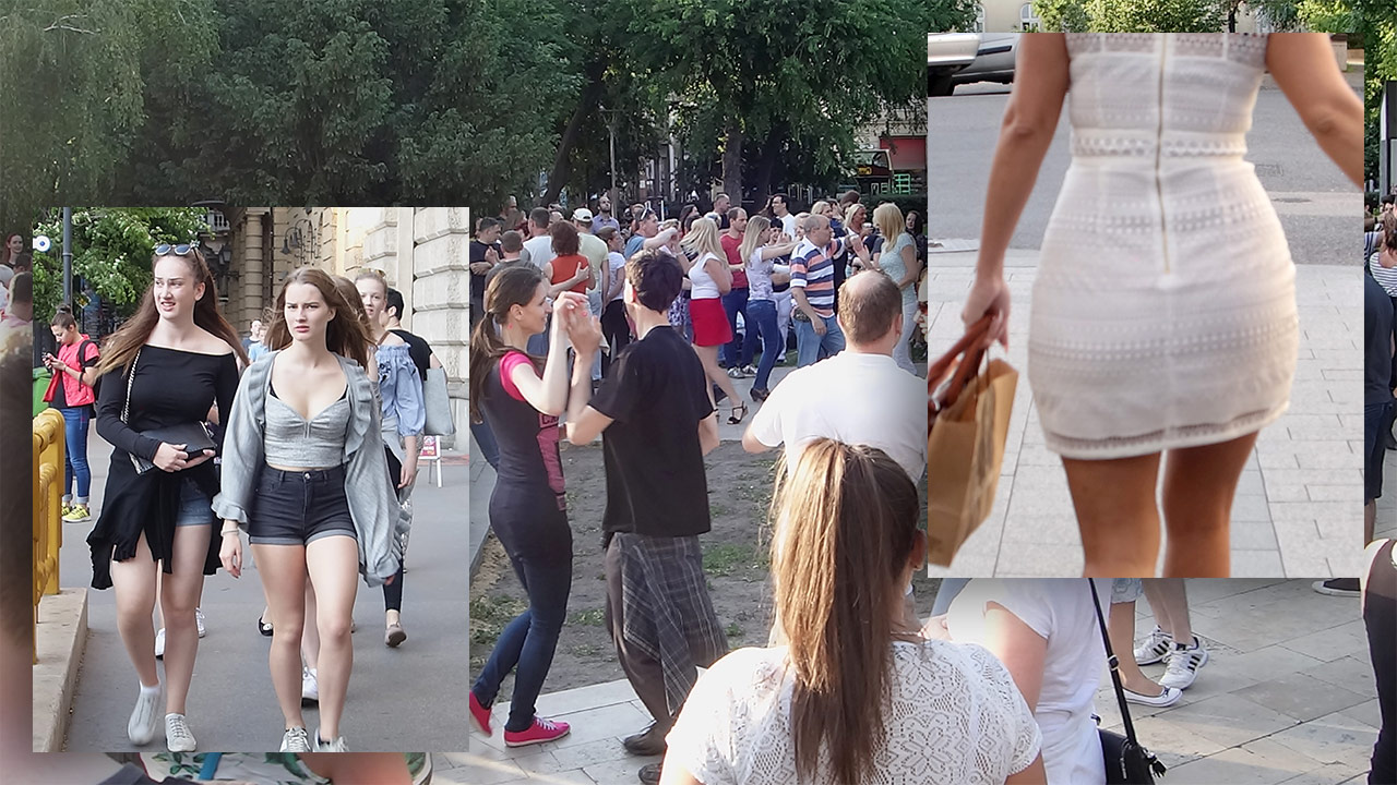 Budapest park Dancers and Candid hot asses