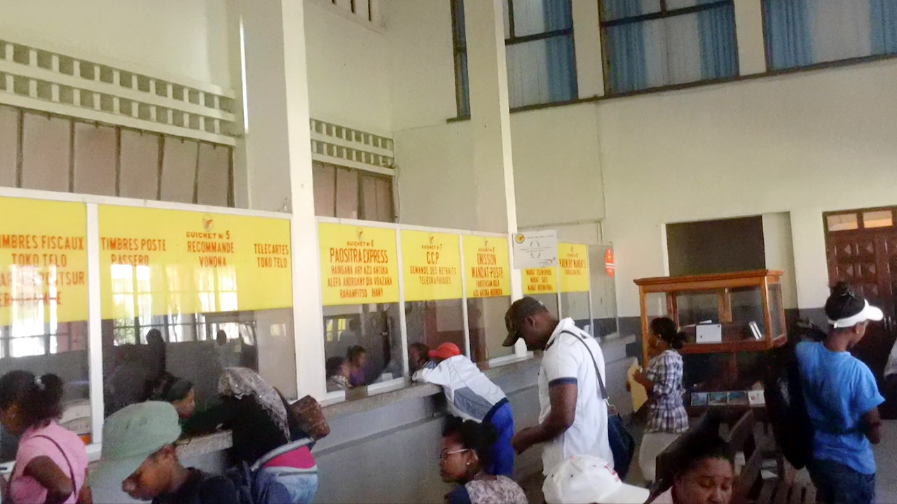 Scene inside local Madagascar Post Office