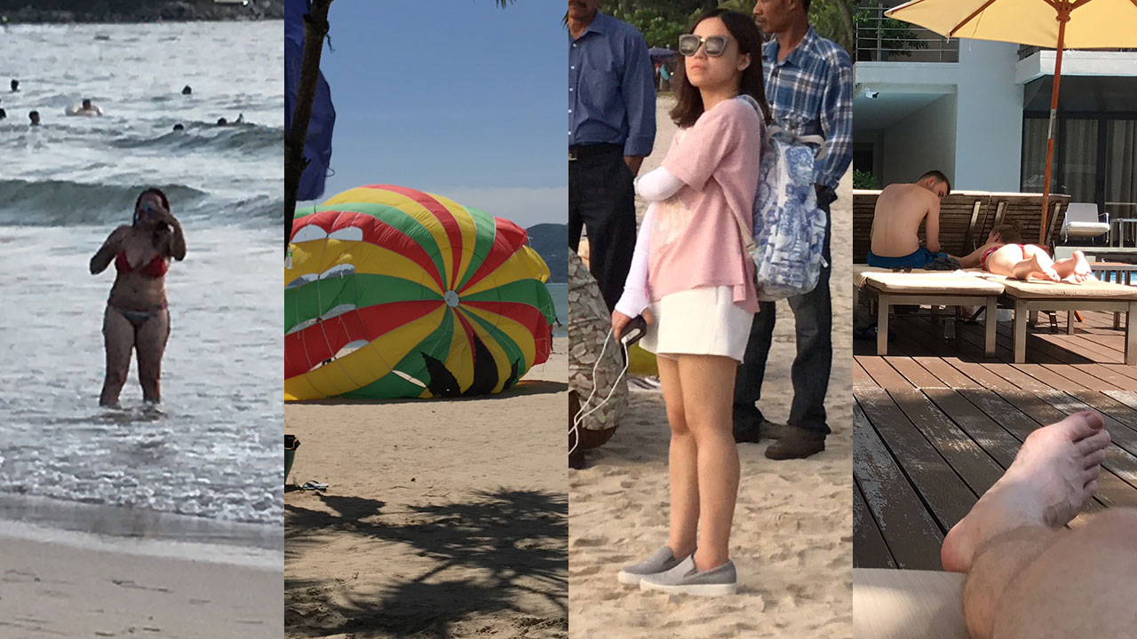 Collage of girls and paradise views after my Arrival in Phuket