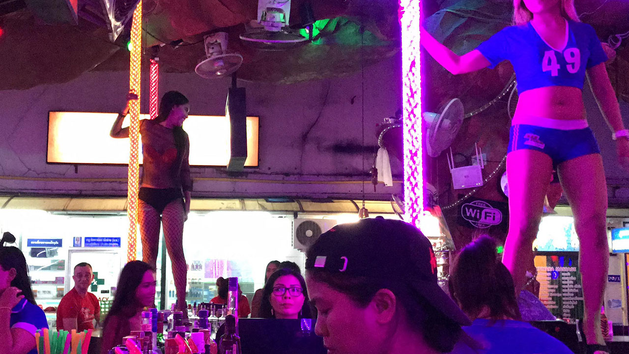 Girls on stage at one of the many Beerbars Of Phuket