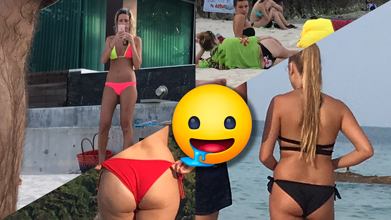 Super fucking hot Candid Russian babes in bikinis at the Joh Samui Beach outside my hotel