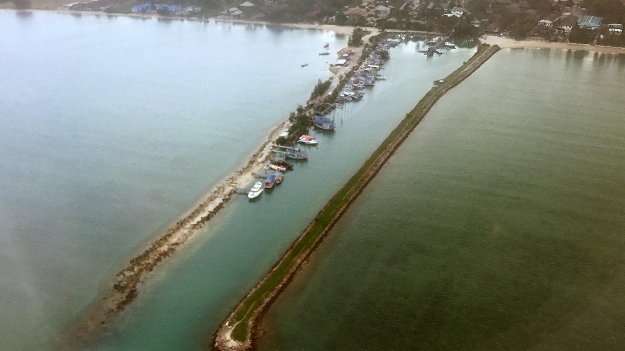 View of Koh Samui Arrival from airplane window