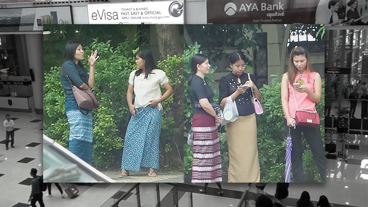 View of women on street as I was Looking For GIrl In Yangon