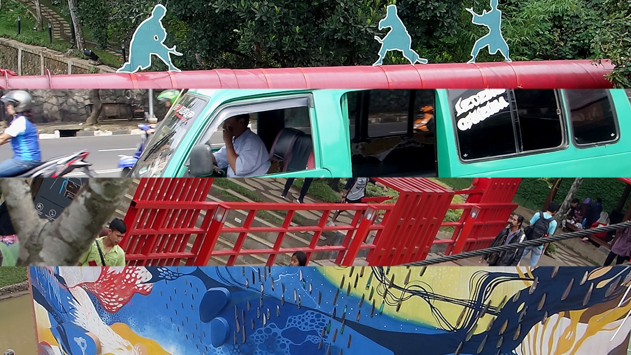 Collage of images seen on Bandung Bus ride