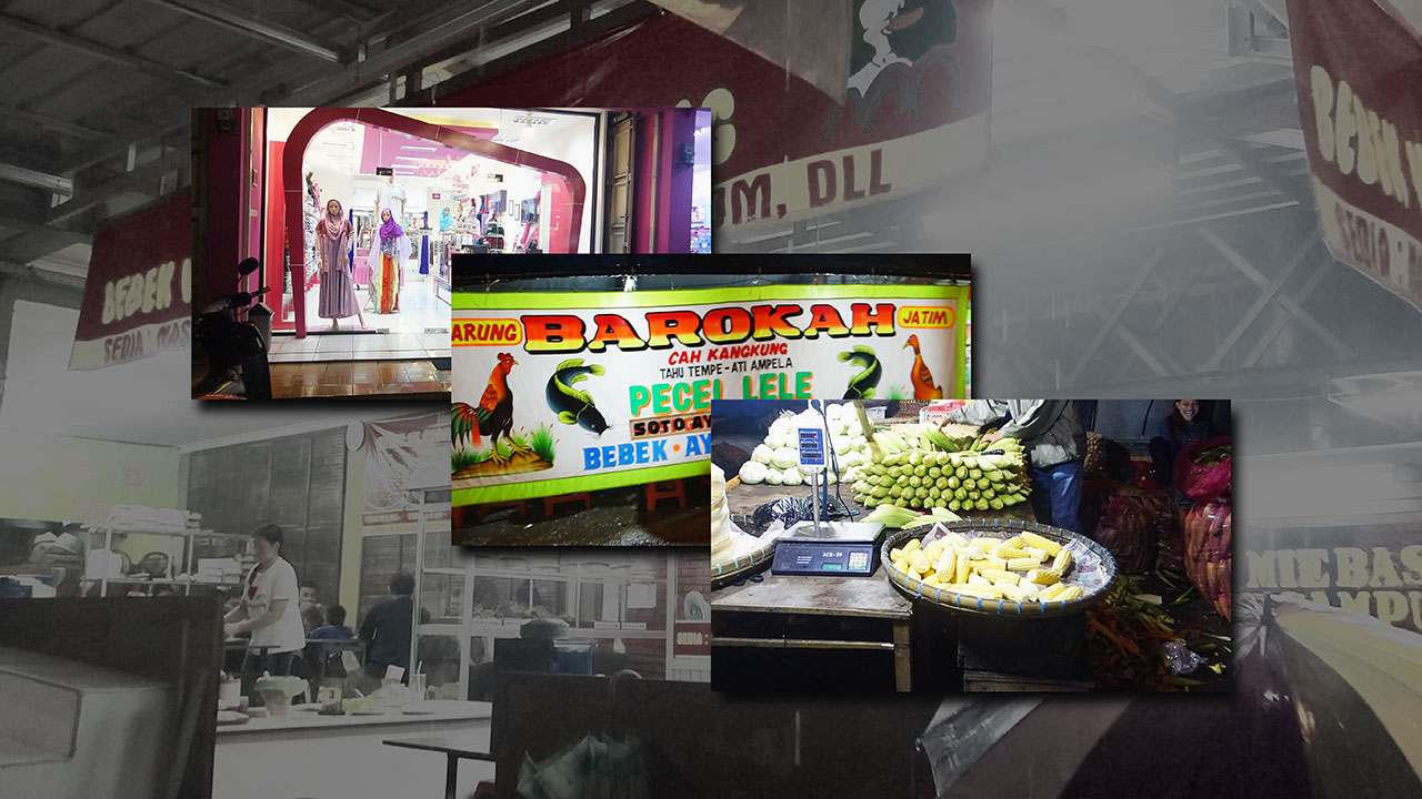 Collage of night street scenes in Bandung Indonesia after my girl was done getting ghosted