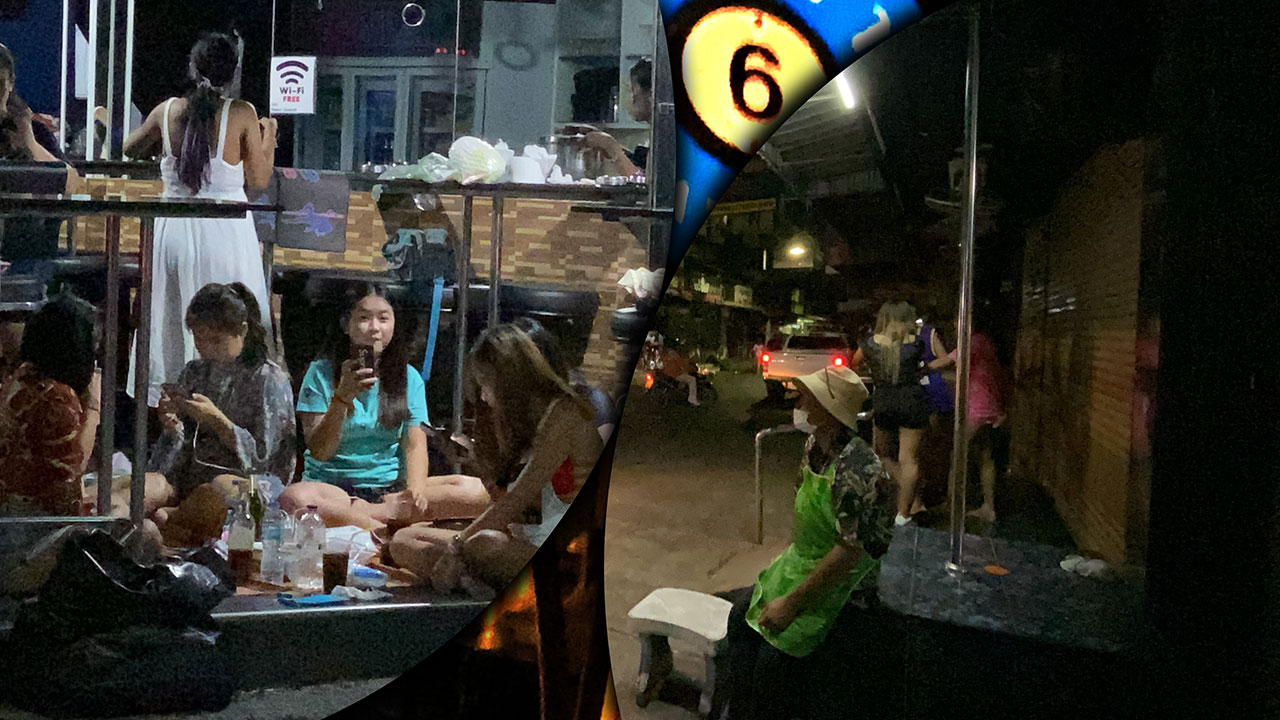 Soi 6 Night scene with fey people around during Covid lockdown
