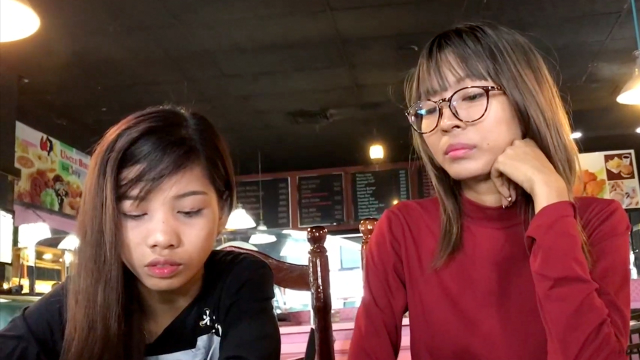 Cute Girls Shopping And Eating