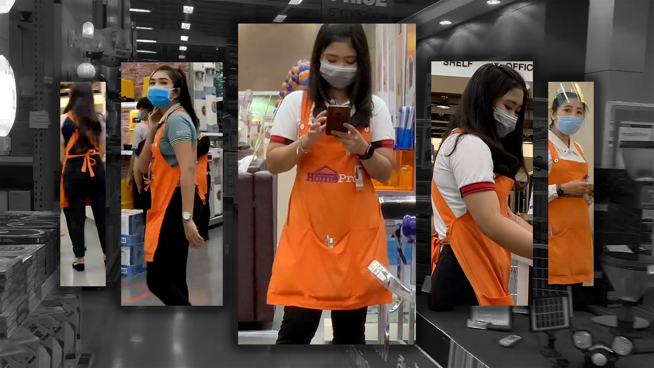 Collage of female workers at Phuket Homepro Village