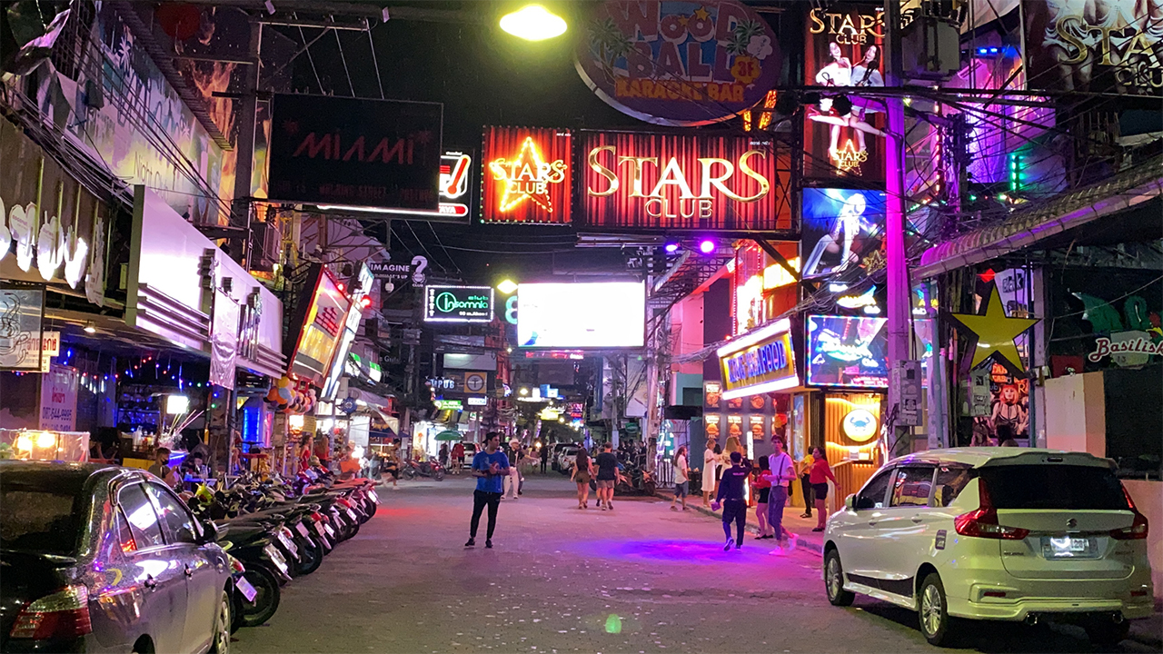 View of Walking Street Pattaya during Covid19 pandemic outbreak