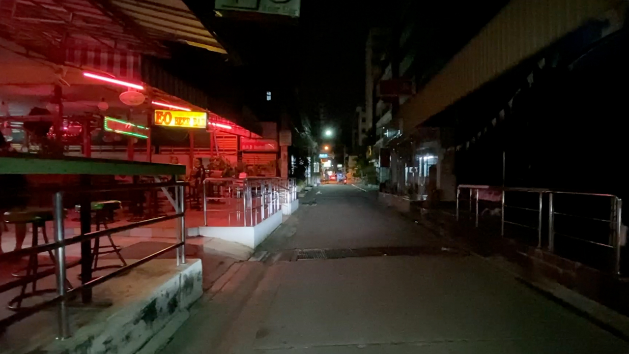 View of streets at Soi 7 and 8 with Closed Shops