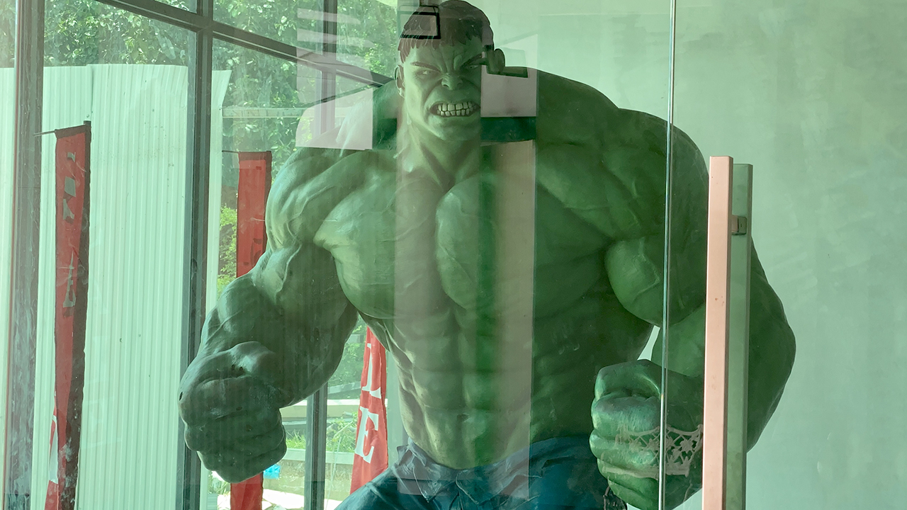 Incredible Hulk statue seen at the Mike Shopping Mall in Pattaya