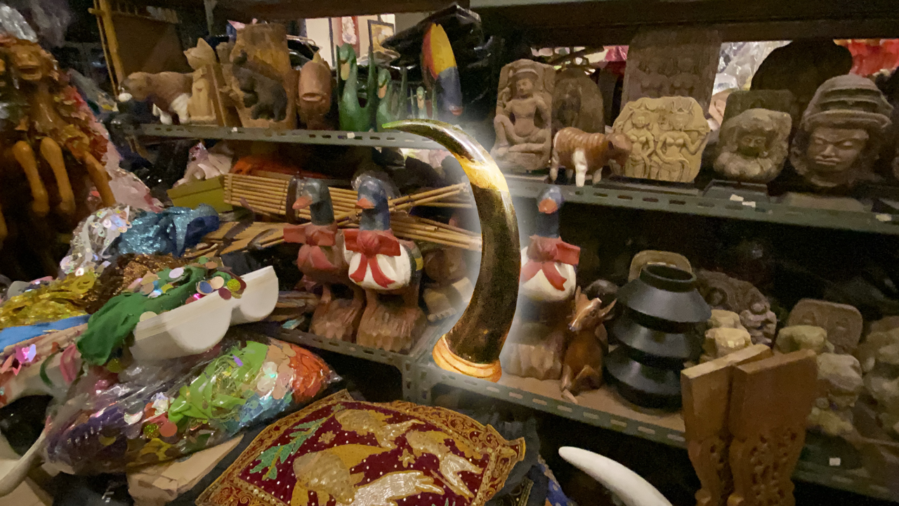 Penis looking Animal horn inside Pattaya Antique Shop