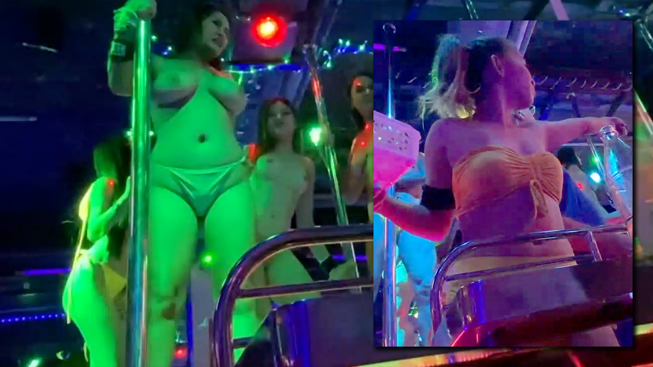 Thai Topless Dancers on stage at LK Metro Gogo