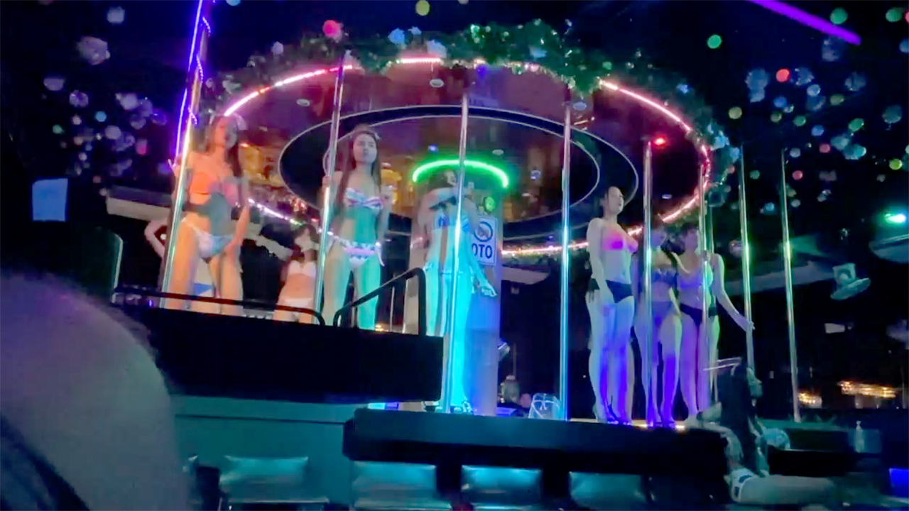 Thai Girls on stage at local patpong aGoGo