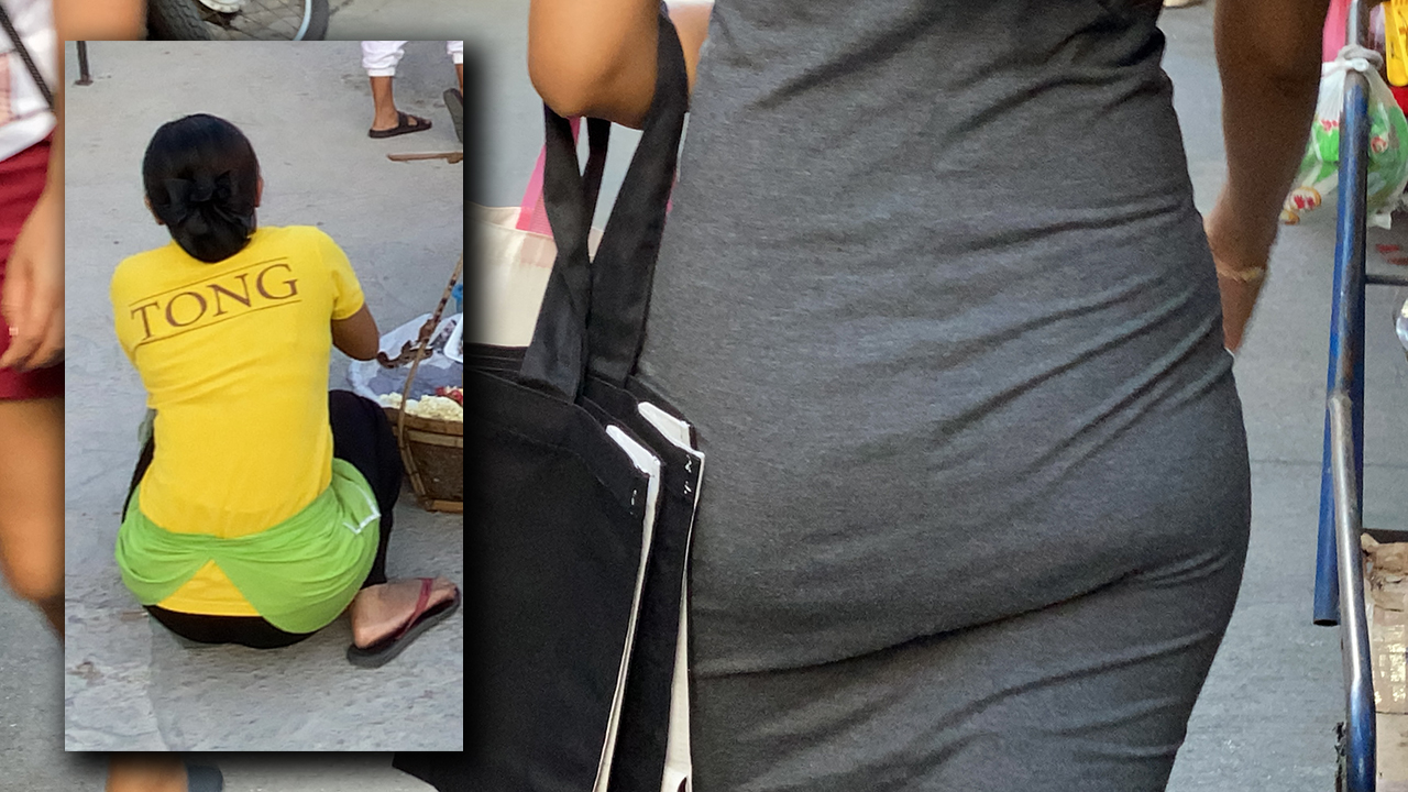 Asses spied at Local Thai Food Market in Bangkok