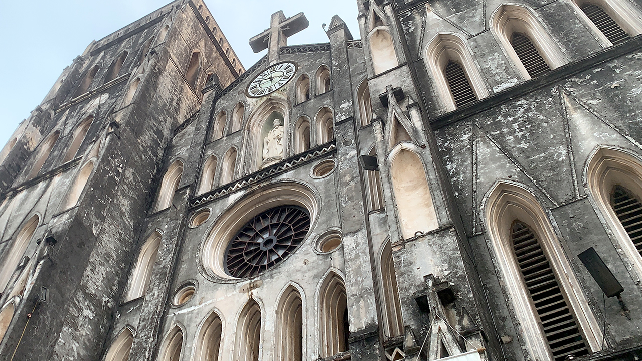 Hanoi Church facade from below