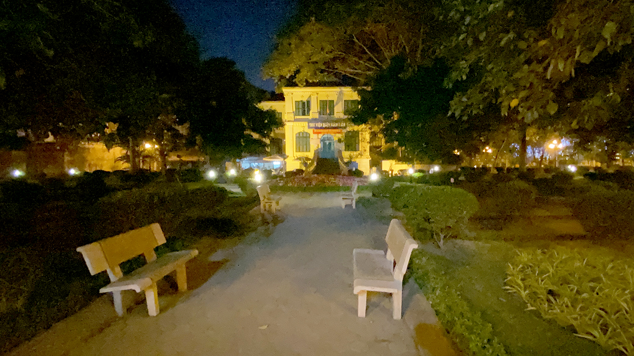 Hanoi Park at night near my hotel