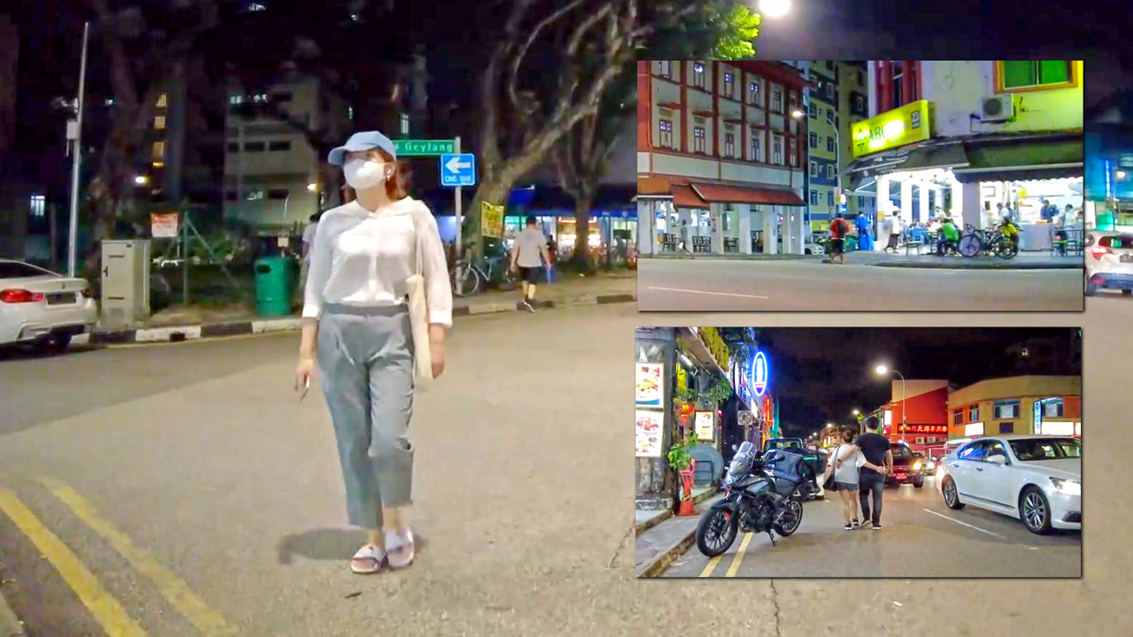 Compilation pic of Singapore girls walking the main Geylang street at night