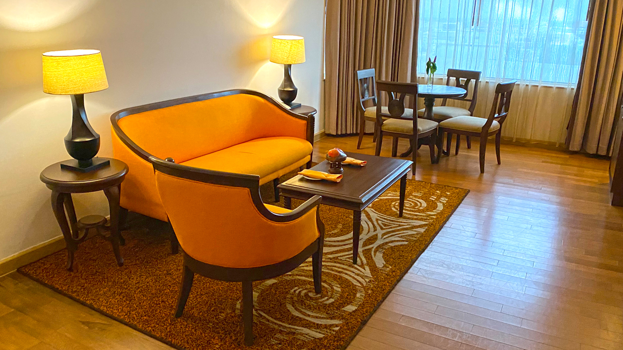 View of fancy furniture inside my Manila Quarantine Hotel accommodations