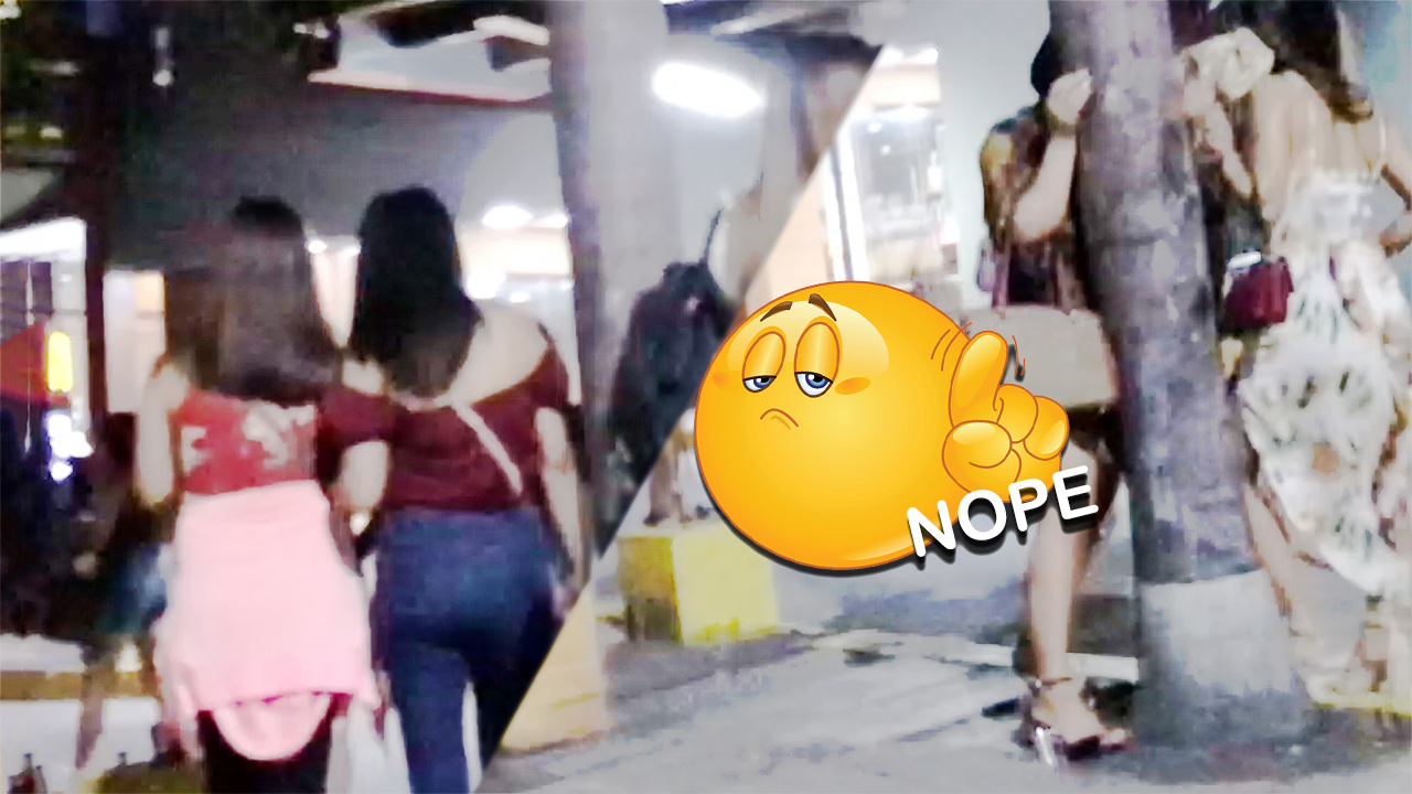Girl watching in Angeles City after hours and watching a pickup fail attempt
