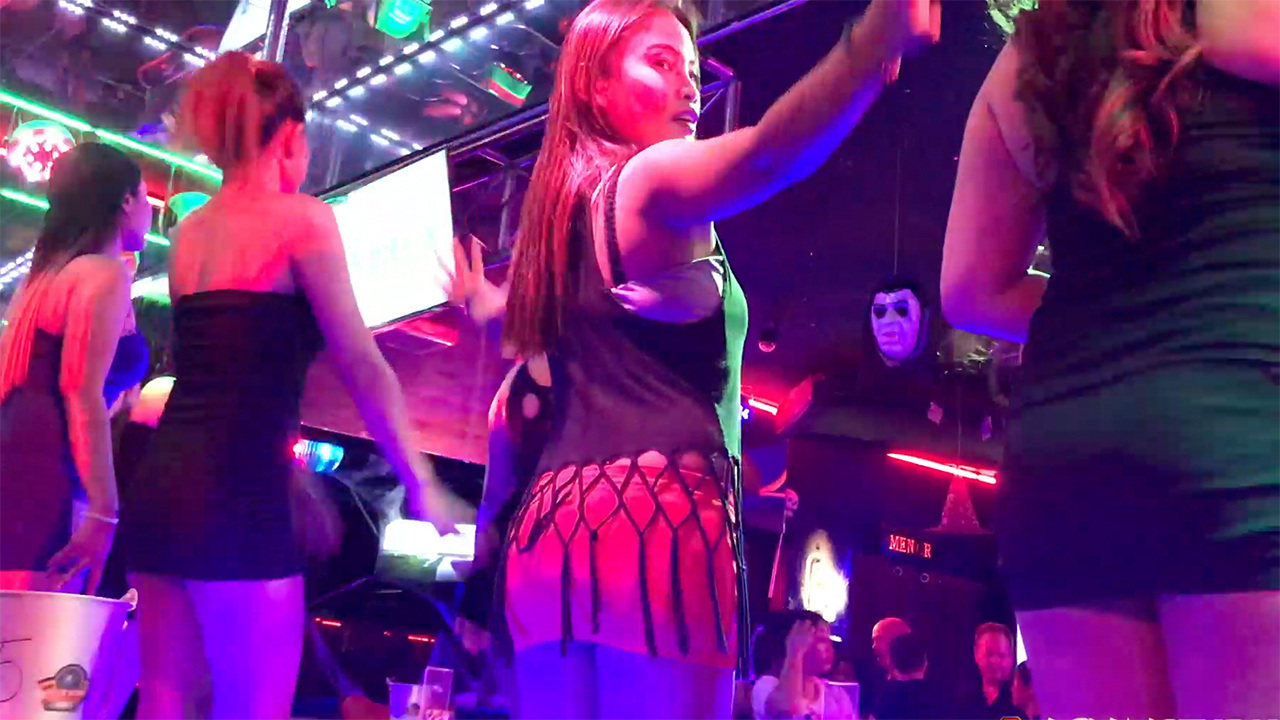 Halloween night Asian Ass Dance below stage view