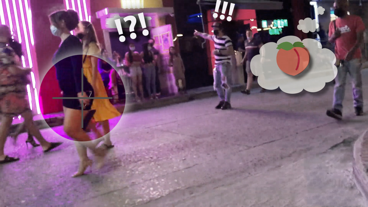 Staring at Filipina Big Ass On Street at night in Angeles City