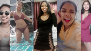 Sexy Social Media addict Fon B poses cute and sexy in collage of video stills