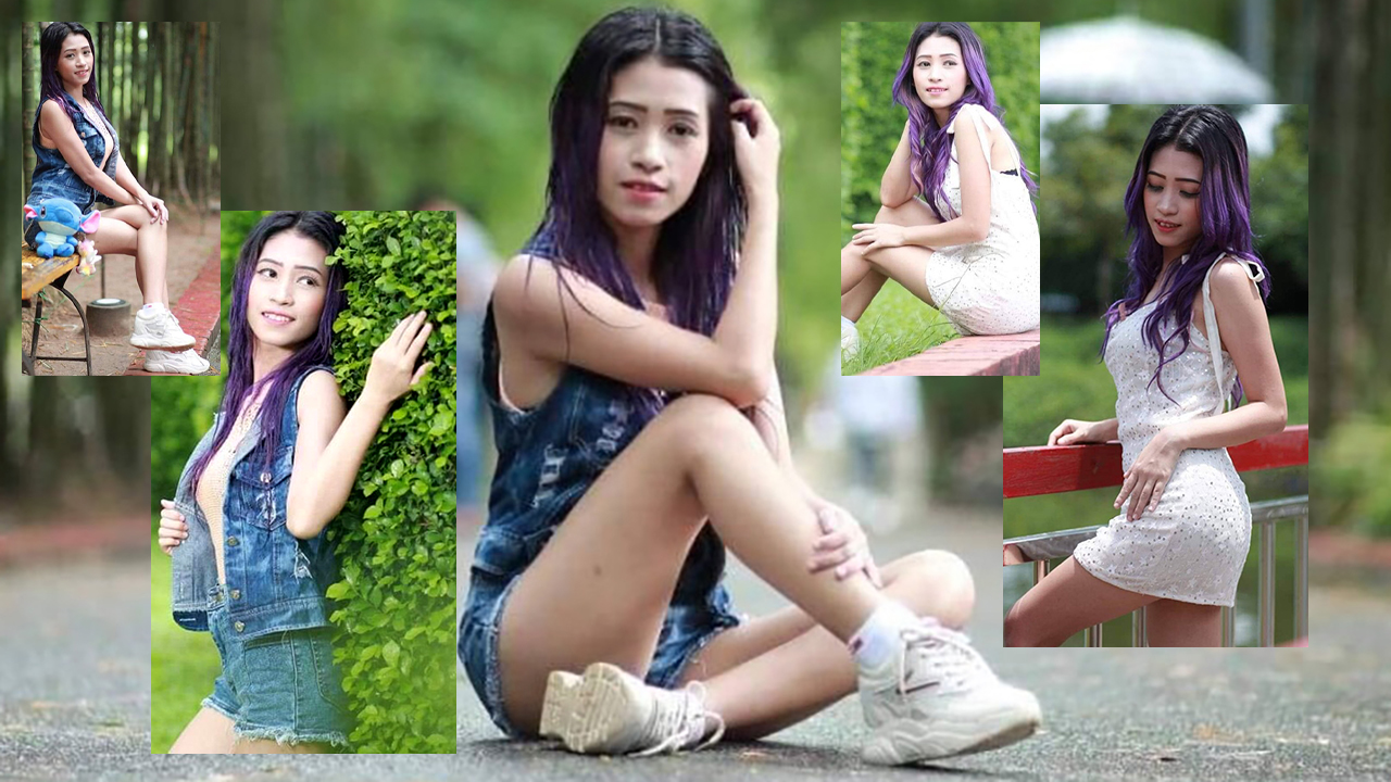 Kay B Thai teen collage outdoors jean shorts fetish and dress pics