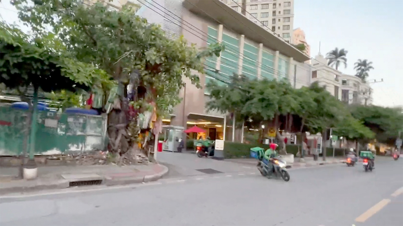 View of street during early morning Lazy Day in Bangkok