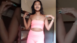 Cute Asian Girl Fon B singing in social media video