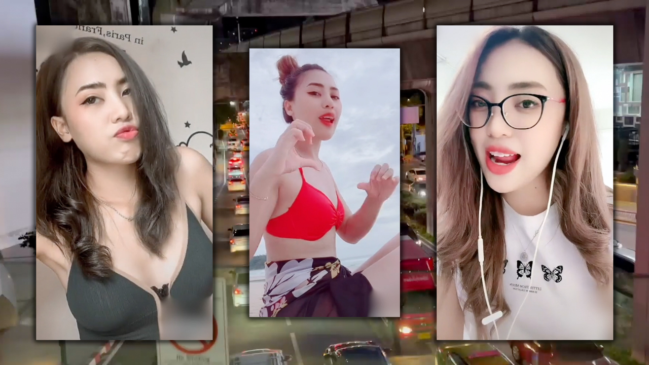 Collage of Siam Discovery and pictures of sexy Thai girl Ghust