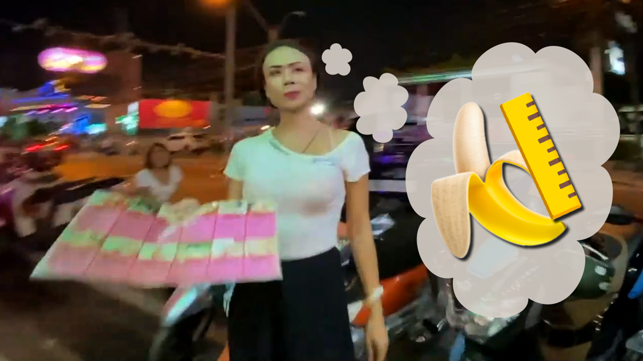 Curious Thai girl making guesses in Soi6 Night life capture