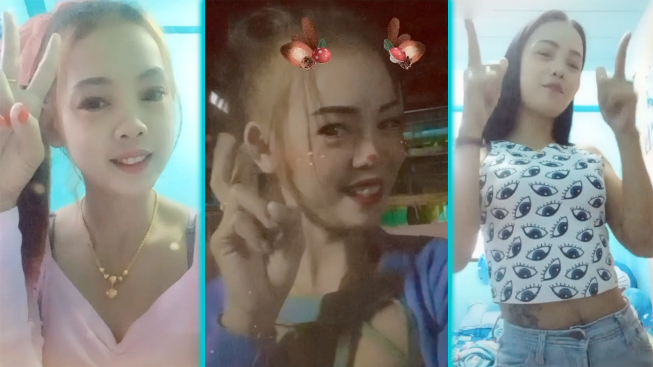 Thai Cute hand signs pics from blonde Asian sweetie Daw B