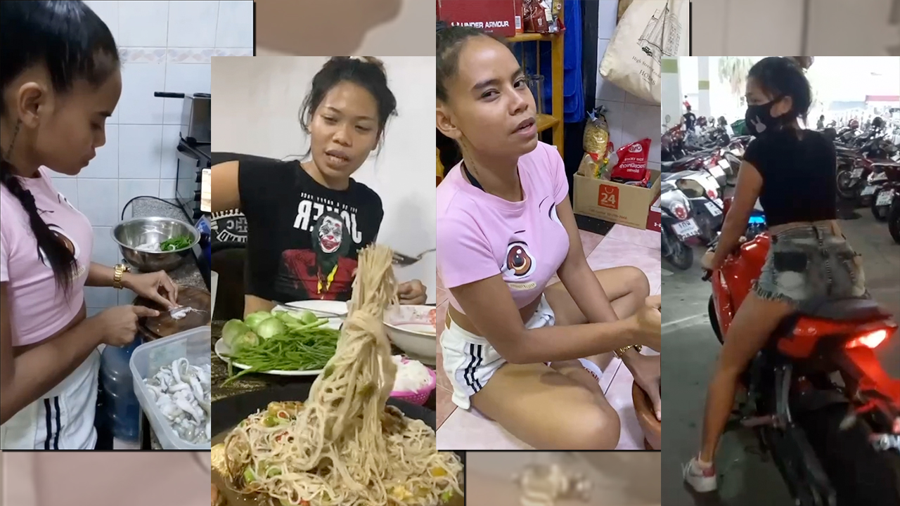 Collage showing Asian BFFs Pookie and Barbie C cooking