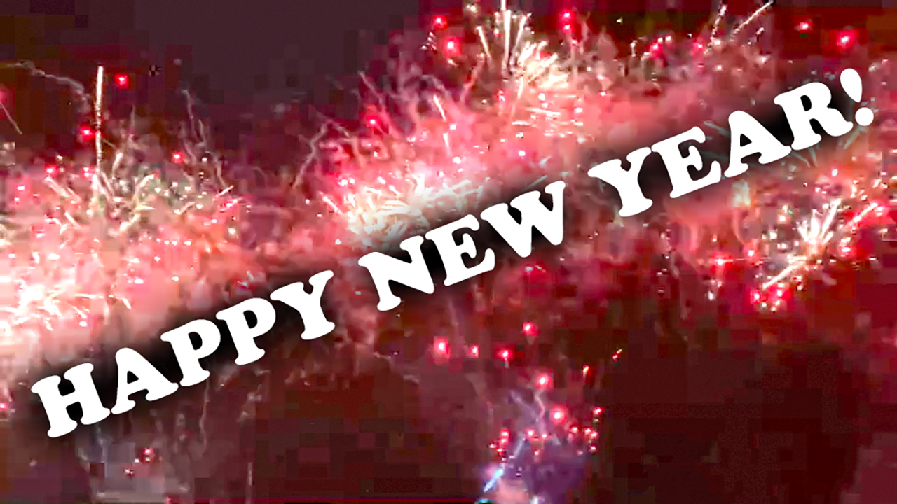 Fireworks in sky for Bangkok New Year 2023 eve