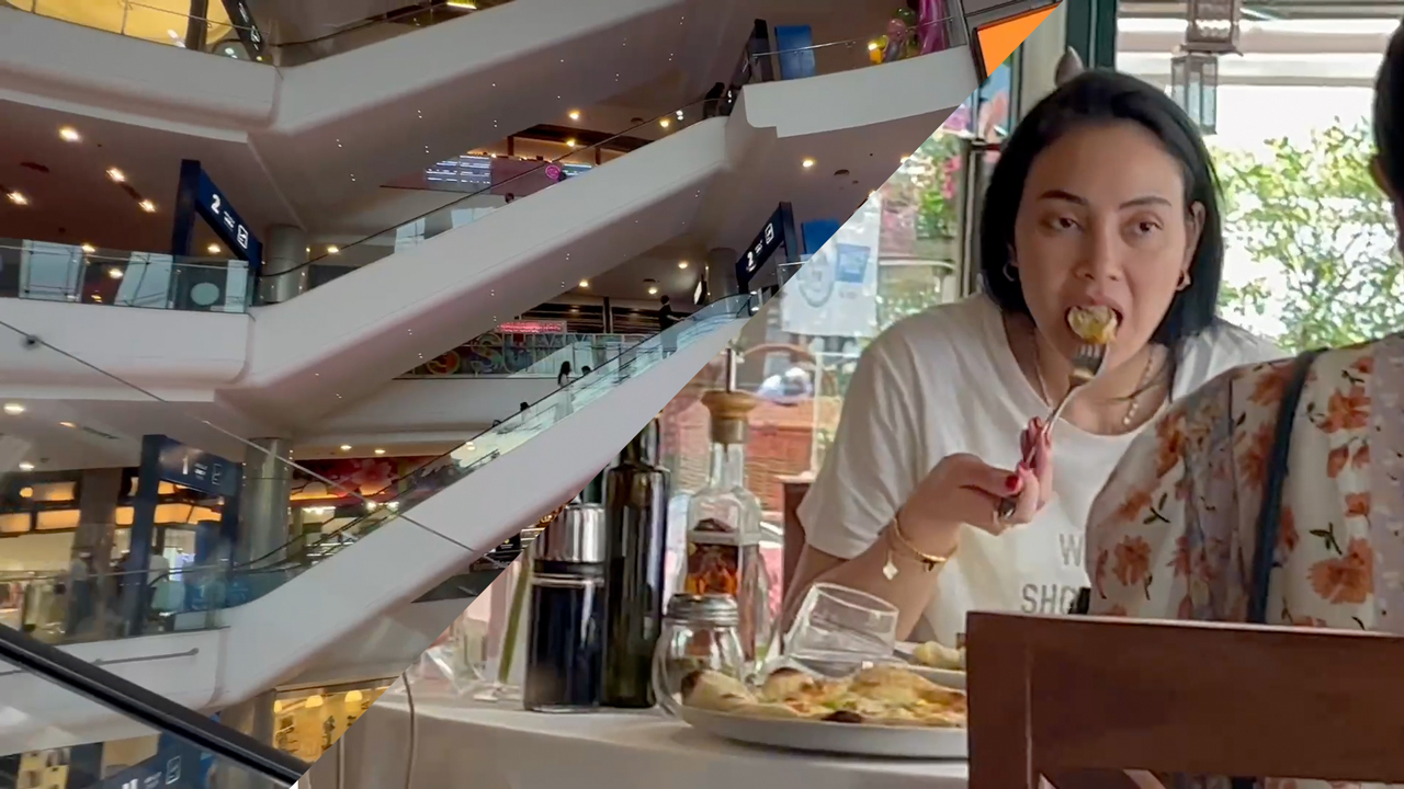 Thai MILF Eating inside a Bangkok French Restaurant