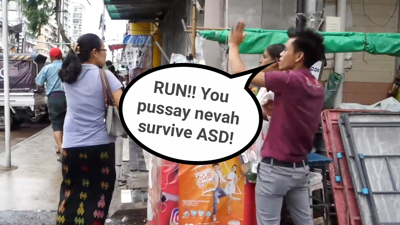 Following Skirts in yangon streets