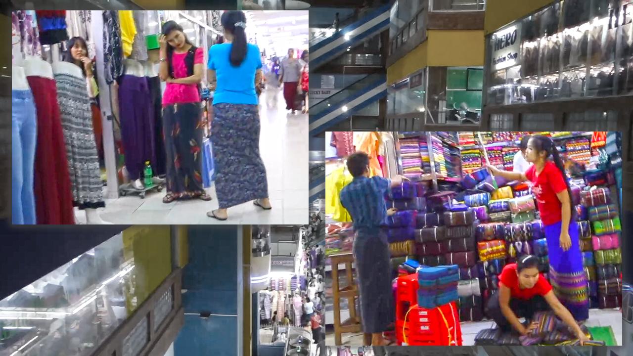 Collage of cute Myanmar Girls inside Yuzana Plaza Mall